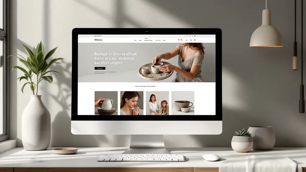 Boutique en ligne artisanale d'une artisane céramiste aux pièces uniques
